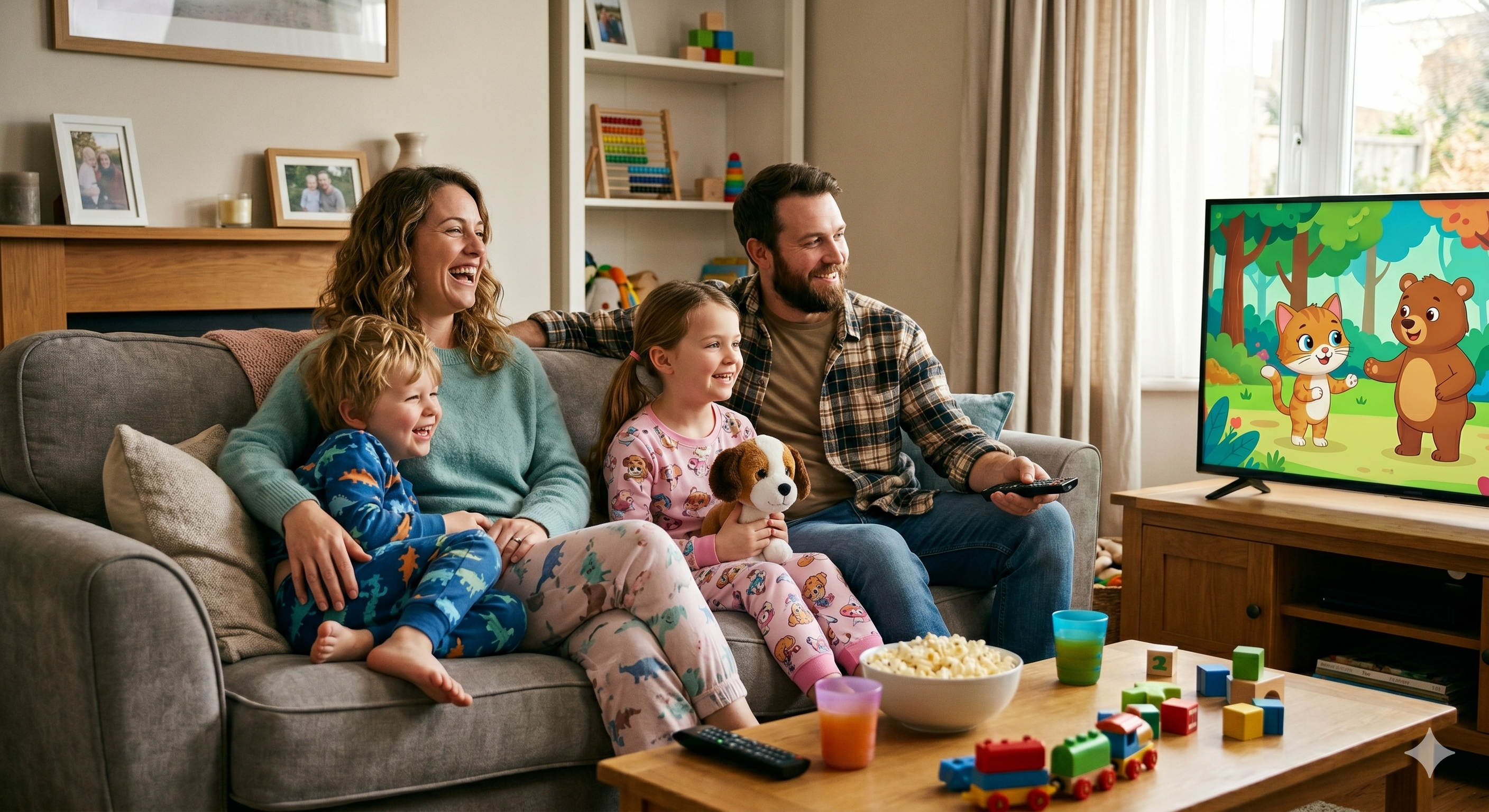 Familia feliz reunida